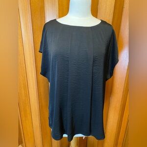 Contemporaine  Black Cap Sleeve Blouse